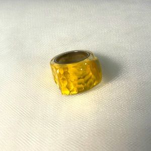 Banana Republic Gold Resin with Hammered Silver Ring